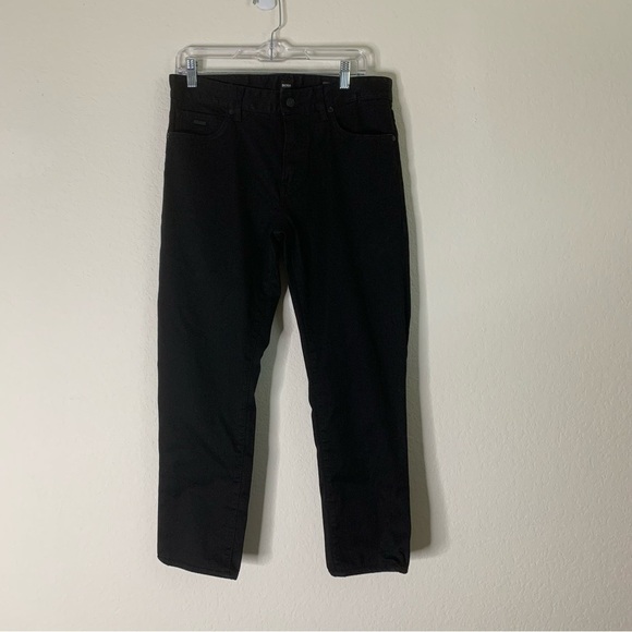 Boss Hugo Boss Mens Black Maine regular fit jeans 32/34 - Picture 1 of 11